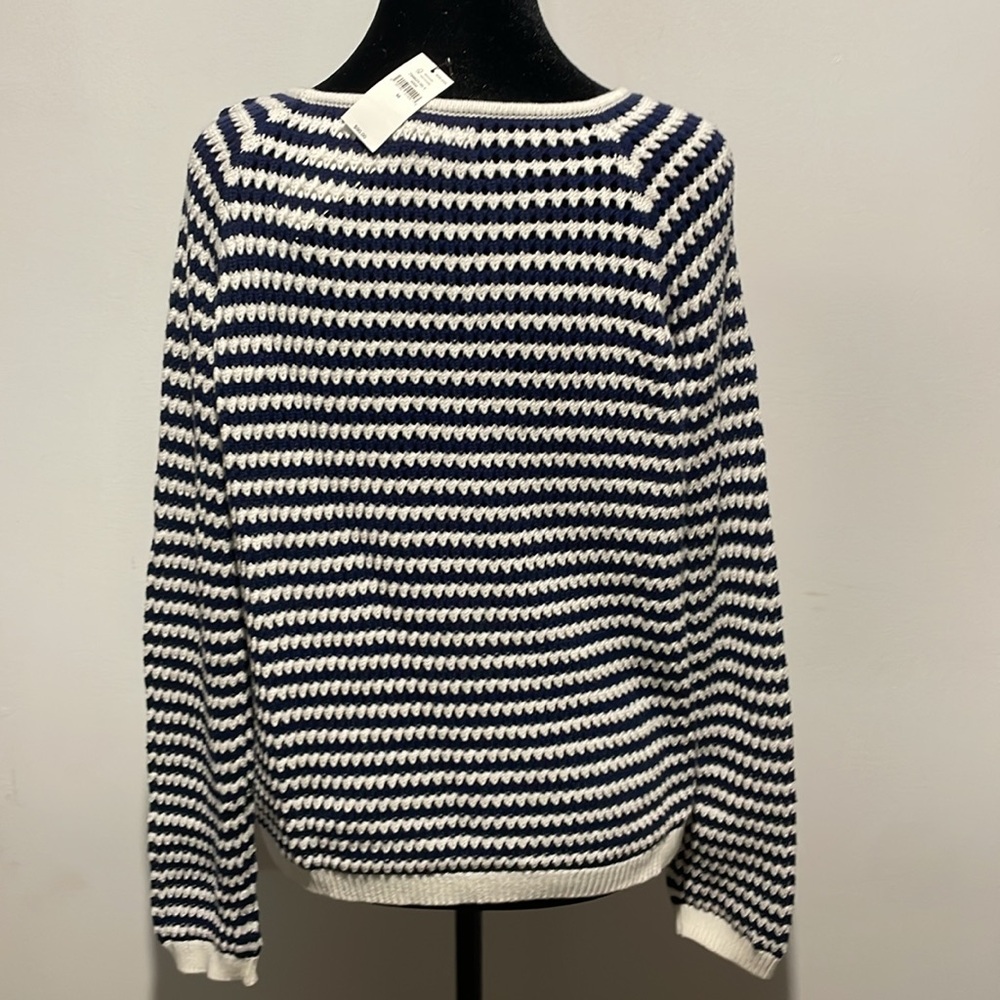NWT Banana Republic sweater navy and white medium - Picture 4 of 7